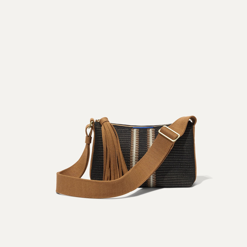 The Casual Crossbody - Coffee Market Stripe